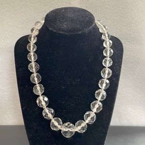 Vintage faceted lead glass beaded necklace 18”